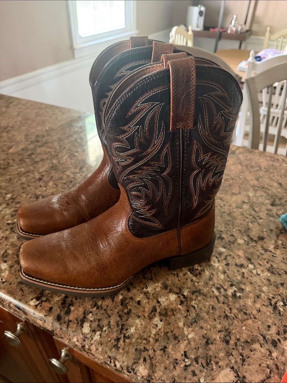 Men's Brown Two-Tone Western Cowboy Boots
